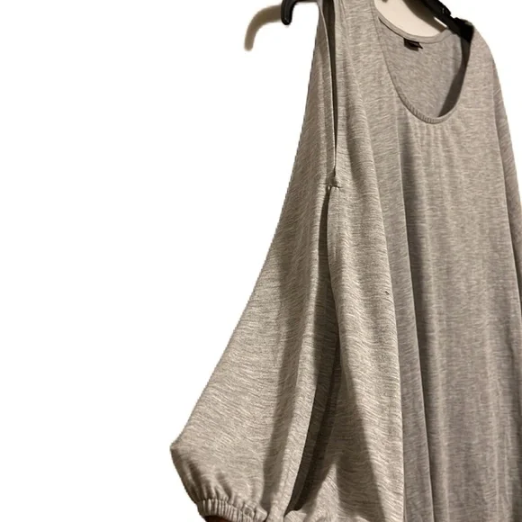 LASCANA Shirt Dress, Light Heather Gray, Size Small - Picture 3 of 6